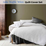 Accessorize Soho Waffle White Quilt Cover Set King - Home & Garden > Bedding