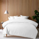 Accessorize White 400TC White Bamboo Cotton Double Stitched Quilt Cover Set Queen - Home & Garden > Bedding > Bed Sheets