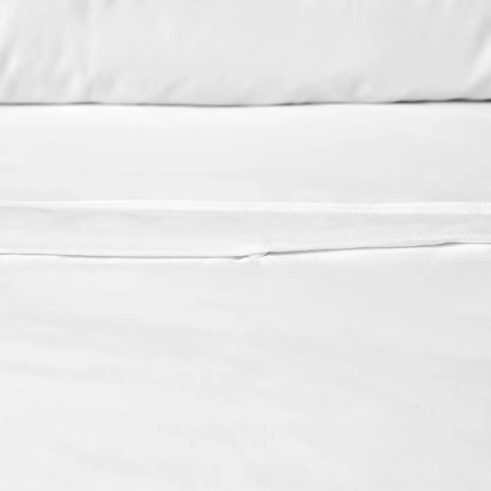 Accessorize White 400TC White Bamboo Cotton Double Stitched Quilt Cover Set Queen - Home & Garden > Bedding > Bed Sheets