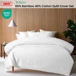 Accessorize White 400TC White Bamboo Cotton Double Stitched Quilt Cover Set Queen - Home & Garden > Bedding > Bed Sheets