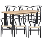 Aconite 7pc 180cm Dining Table Set 6 Wishbone Chair Solid Messmate Timber Wood - Furniture > Dining
