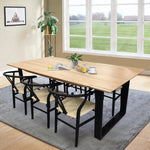 Aconite 7pc 180cm Dining Table Set 6 Wishbone Chair Solid Messmate Timber Wood - Furniture > Dining
