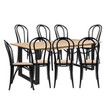 Aconite 9pc 210cm Dining Table Set 8 Arched Back Chair Solid Messmate Timber - Furniture > Dining