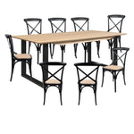Aconite 9pc 210cm Dining Table Set 8 Cross Back Chair Solid Messmate Timber Wood - Furniture > Dining