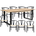 Aconite 9pc 210cm Dining Table Set 8 Wishbone Chair Solid Messmate Timber Wood - Furniture > Dining
