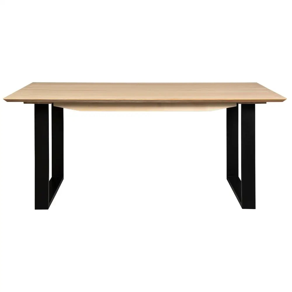 Aconite Dining Table 210cm Solid Messmate Timber Wood Black Metal Leg - Natural - Furniture > Dining