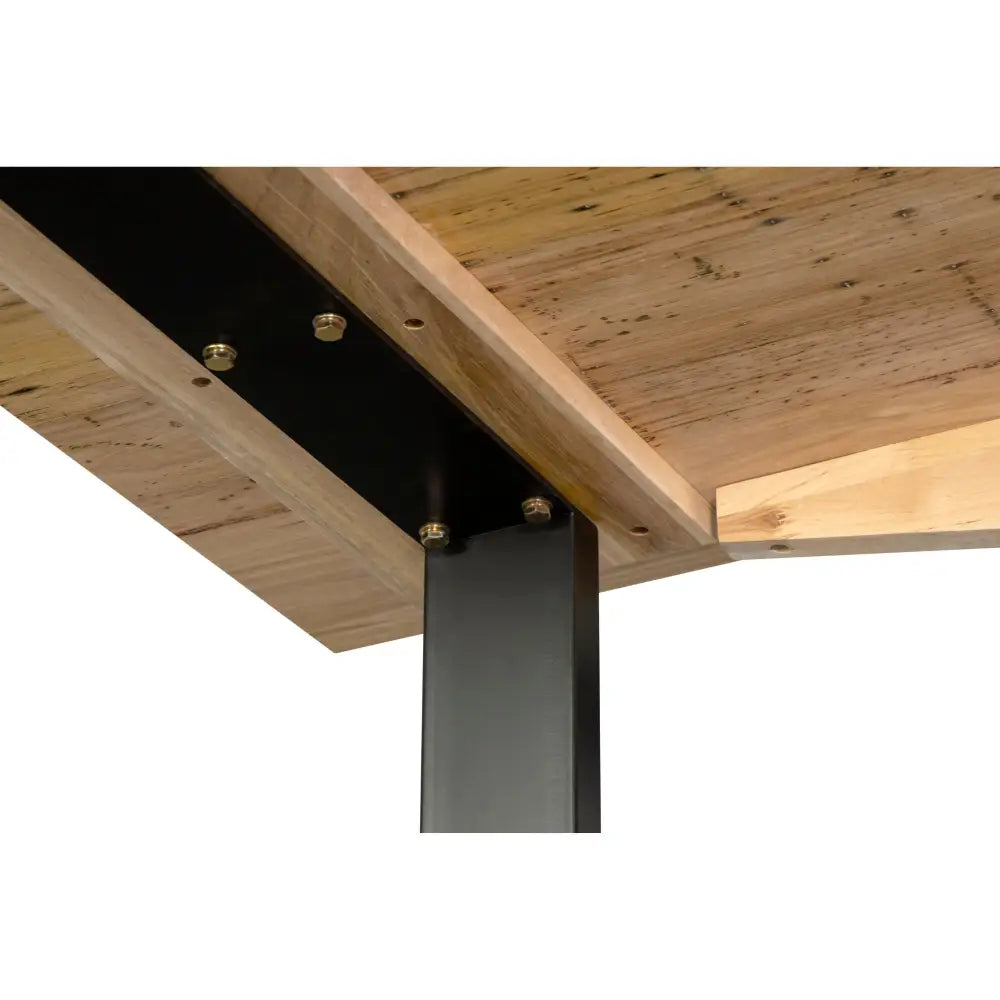 Aconite Dining Table 210cm Solid Messmate Timber Wood Black Metal Leg - Natural - Furniture > Dining
