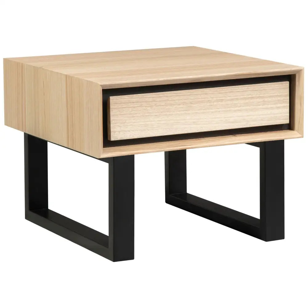 Aconite Lamp Side Sofa End Table 60cm Solid Messmate Timber Wood - Natural - Furniture > Living Room