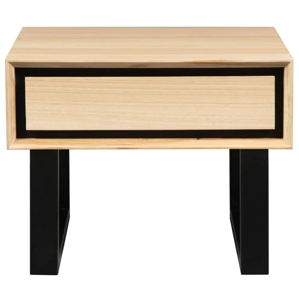 Aconite Lamp Side Sofa End Table 60cm Solid Messmate Timber Wood - Natural - Furniture > Living Room