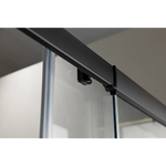 Adjustable 1000x1000mm Double Sliding Door Glass Shower Screen in Black - Furniture > Bathroom > Shower Heads & Screens