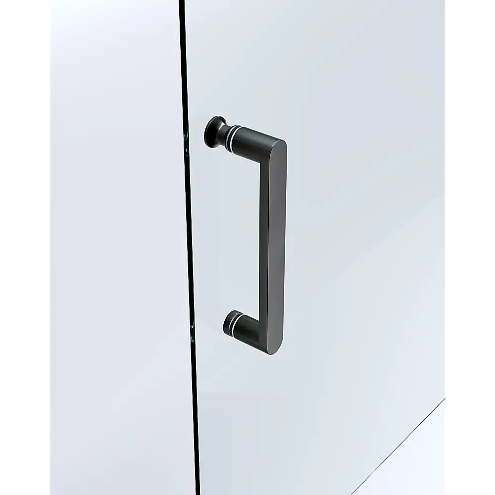 Adjustable 1000x1000mm Double Sliding Door Glass Shower Screen in Black - Furniture > Bathroom > Shower Heads & Screens
