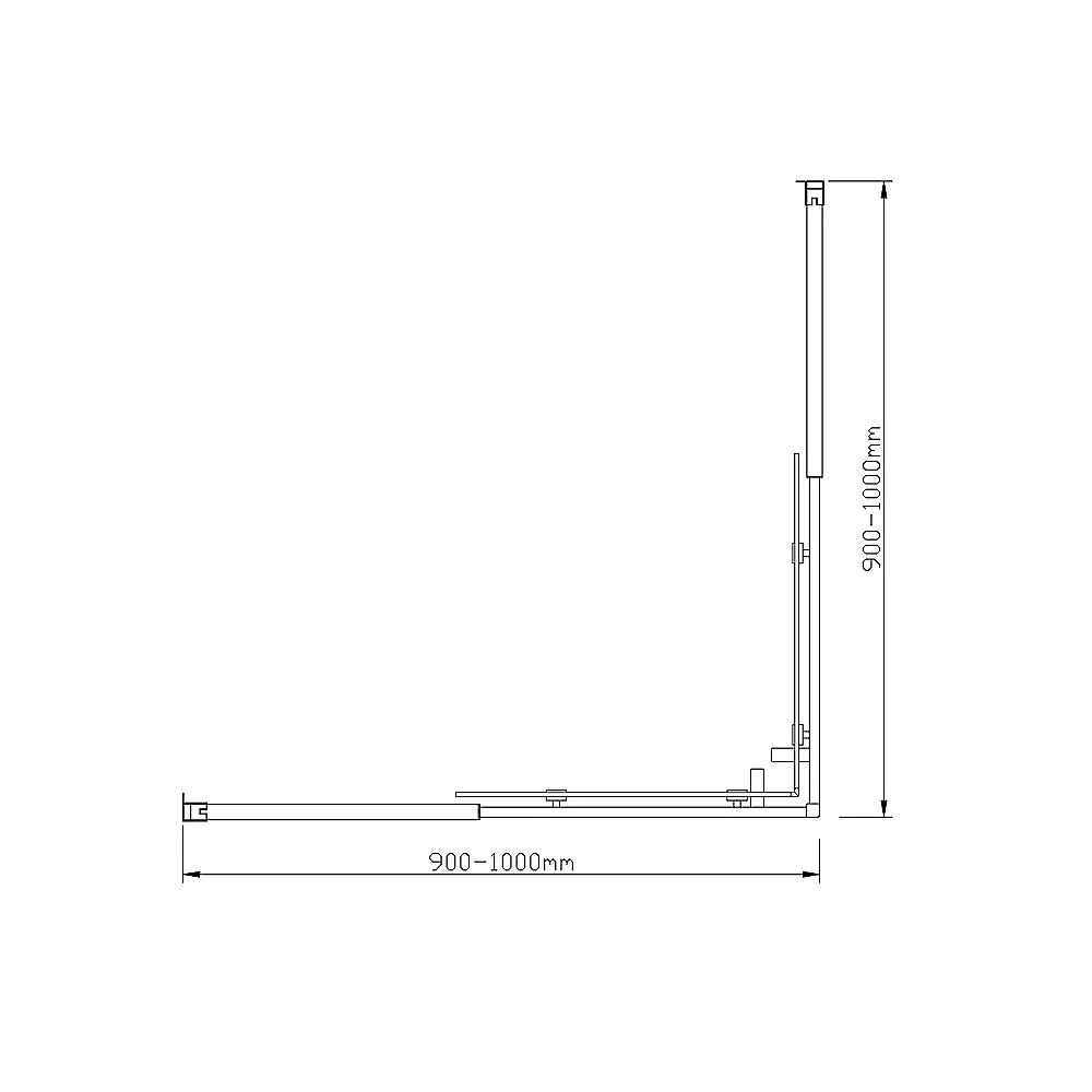 Adjustable 1000x1000mm Double Sliding Door Glass Shower Screen in Black - Furniture > Bathroom > Shower Heads & Screens