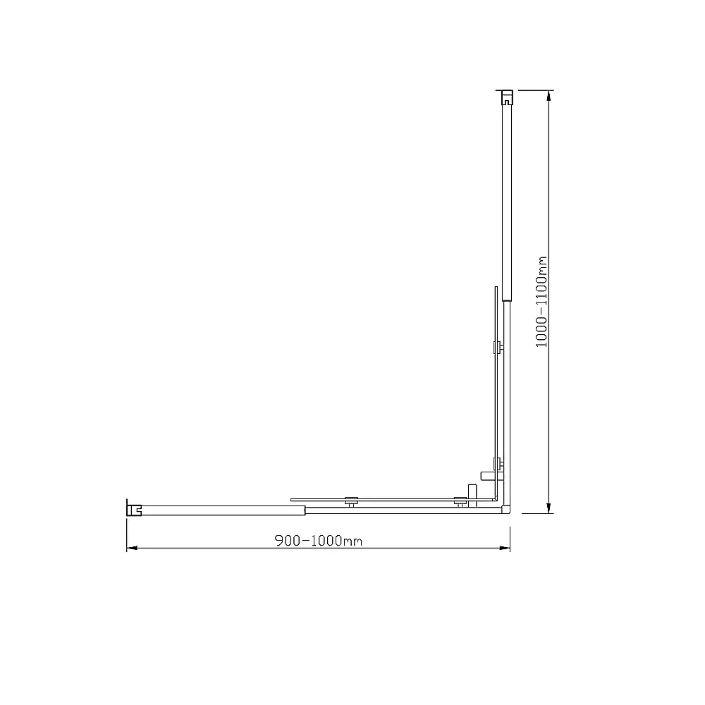 Adjustable 1000x1100mm Double Sliding Door Glass Shower Screen in Black - Furniture > Bathroom > Shower Heads & Screens