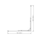 Adjustable 1000x1100mm Double Sliding Door Glass Shower Screen in Black - Furniture > Bathroom > Shower Heads & Screens