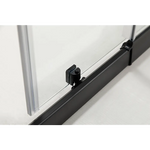 Adjustable 1100x1000mm Double Sliding Door Glass Shower Screen in Black - Furniture > Bathroom > Shower Heads & Screens
