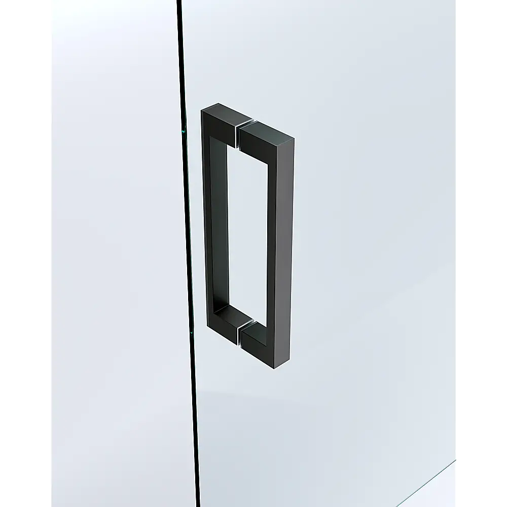 Adjustable 1100x1000mm Double Sliding Door Glass Shower Screen in Black - Furniture > Bathroom > Shower Heads & Screens