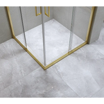 Adjustable 1100x1100mm Double Sliding Door Glass Shower Screen in Gold - Furniture > Bathroom > Shower Heads & Screens