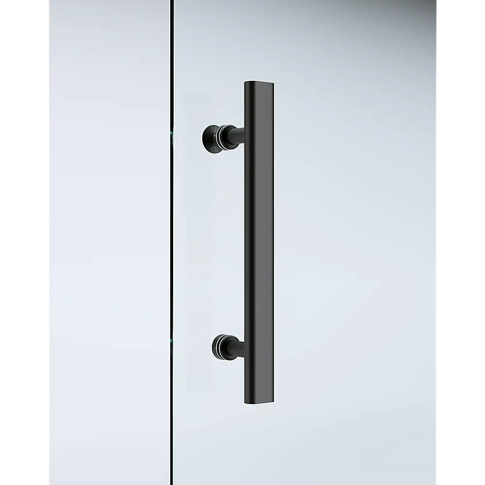 Adjustable 1100x1100mm Double Sliding Door Glass Shower Screen in Black - Furniture > Bathroom > Shower Heads & Screens