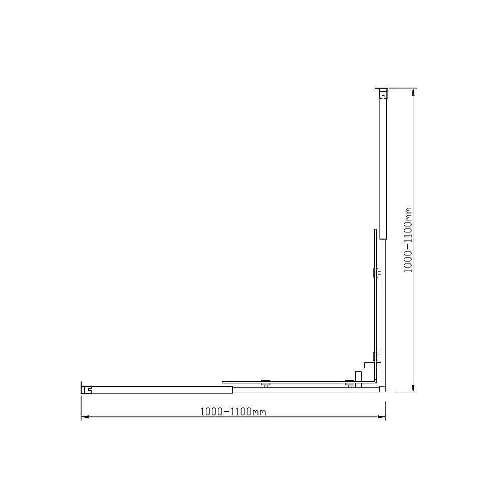 Adjustable 1100x1100mm Double Sliding Door Glass Shower Screen in Black - Furniture > Bathroom > Shower Heads & Screens