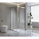 Adjustable 1200x1000mm Double Sliding Door Glass Shower Screen in Chrome - Furniture > Bathroom > Shower Heads & Screens