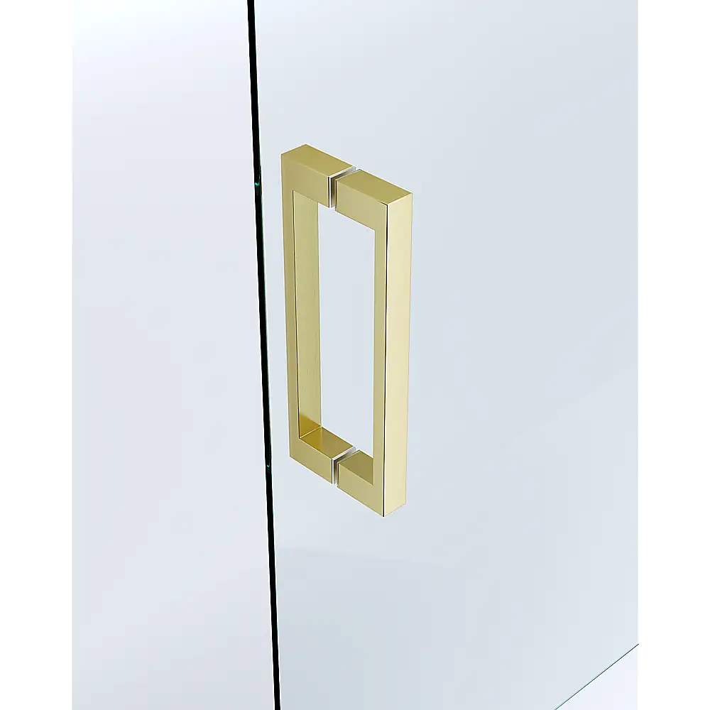 Adjustable 1200x1100mm Double Sliding Door Glass Shower Screen in Gold - Furniture > Bathroom > Shower Heads & Screens