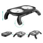 Adjustable Elevated Pet Feeder with Dual Stainless Steel Bowls -Foldable Anti-Slip Design for Dogs and Cats - Pet Care
