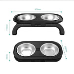 Adjustable Elevated Pet Feeder with Dual Stainless Steel Bowls -Foldable Anti-Slip Design for Dogs and Cats - Pet Care