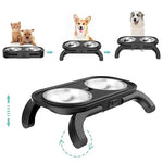 Adjustable Elevated Pet Feeder with Dual Stainless Steel Bowls -Foldable Anti-Slip Design for Dogs and Cats - Pet Care