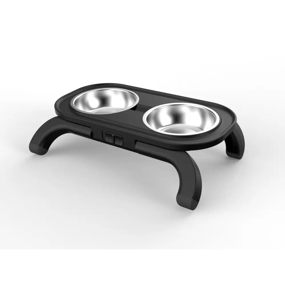 Adjustable Elevated Pet Feeder with Dual Stainless Steel Bowls -Foldable Anti-Slip Design for Dogs and Cats - Pet Care