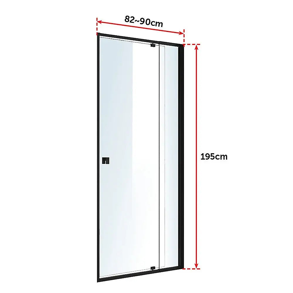 Adjustable Semi Frameless Shower Screen (82~90) x 195cm Australian Safety Glass - Furniture > Bathroom > Shower Heads &