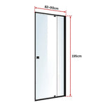 Adjustable Semi Frameless Shower Screen (82~90) x 195cm Australian Safety Glass - Furniture > Bathroom > Shower Heads &