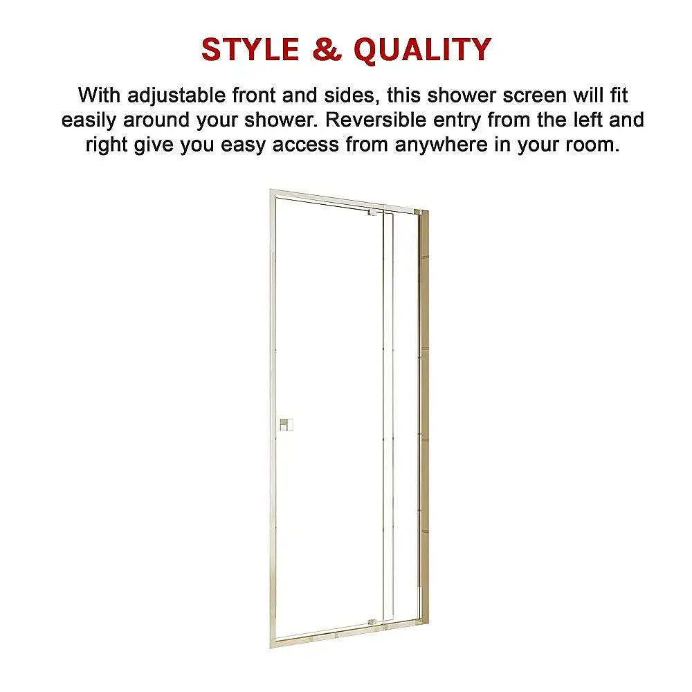Adjustable Semi Frameless Shower Screen (82~90) x 195cm Australian Safety Glass - Furniture > Bathroom > Shower Heads &