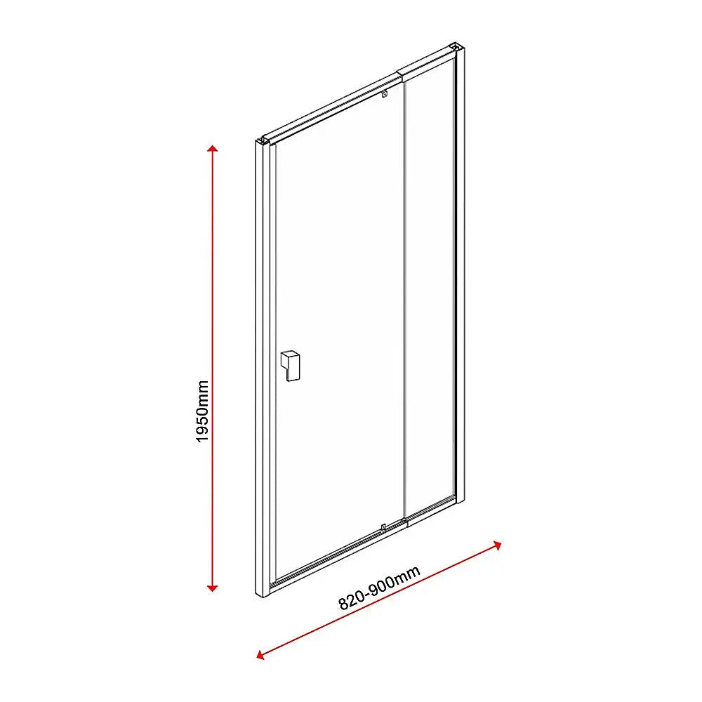 Adjustable Semi Frameless Shower Screen (82~90) x 195cm Australian Safety Glass - Furniture > Bathroom > Shower Heads &