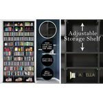 Adjustable Shelves CD DVD Bluray Media Book Storage Cupboard BLACK - Home & Garden > Storage