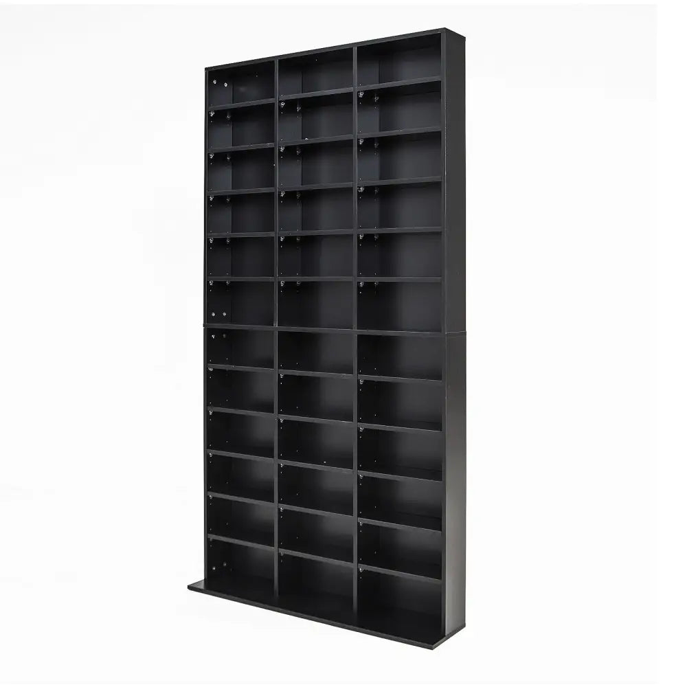Adjustable Shelves CD DVD Bluray Media Book Storage Cupboard BLACK - Home & Garden > Storage