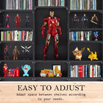 Adjustable Shelves CD DVD Bluray Media Book Storage Cupboard BLACK - Home & Garden > Storage