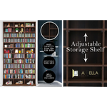 Adjustable Shelves CD DVD Bluray Media Book Storage Cupboard ESPRESSO - Home & Garden > Storage