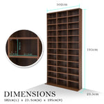 Adjustable Shelves CD DVD Bluray Media Book Storage Cupboard ESPRESSO - Home & Garden > Storage