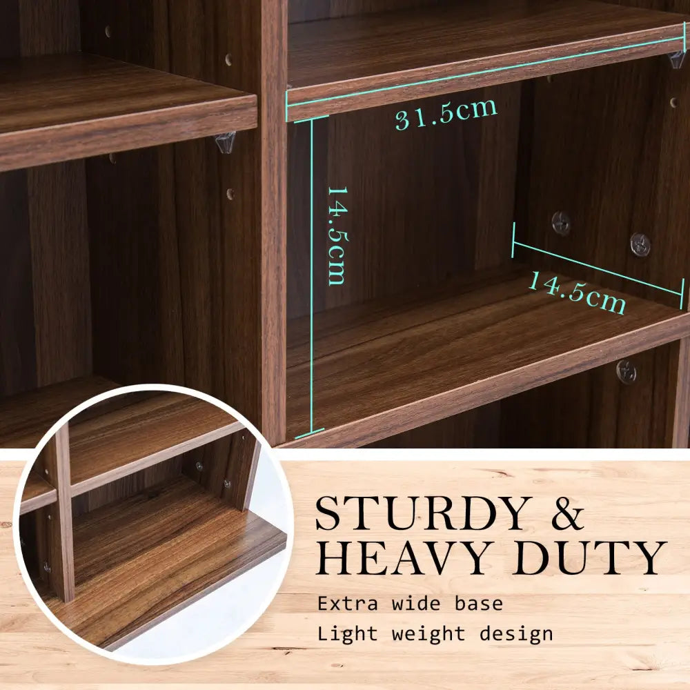 Adjustable Shelves CD DVD Bluray Media Book Storage Cupboard ESPRESSO - Home & Garden > Storage
