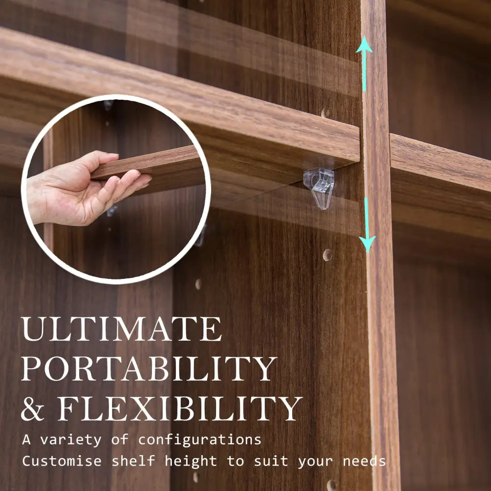 Adjustable Shelves CD DVD Bluray Media Book Storage Cupboard ESPRESSO - Home & Garden > Storage