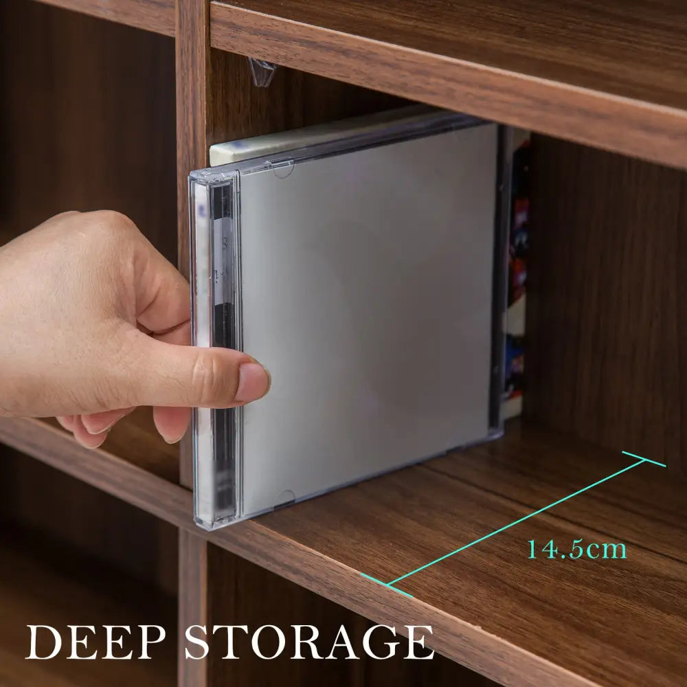 Adjustable Shelves CD DVD Bluray Media Book Storage Cupboard ESPRESSO - Home & Garden > Storage