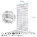 Adjustable Shelves CD DVD Bluray Media Book Storage Cupboard WHITE - Home & Garden > Storage