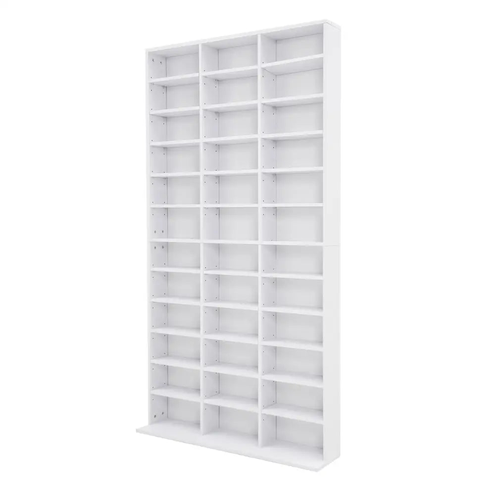 Adjustable Shelves CD DVD Bluray Media Book Storage Cupboard WHITE - Home & Garden > Storage