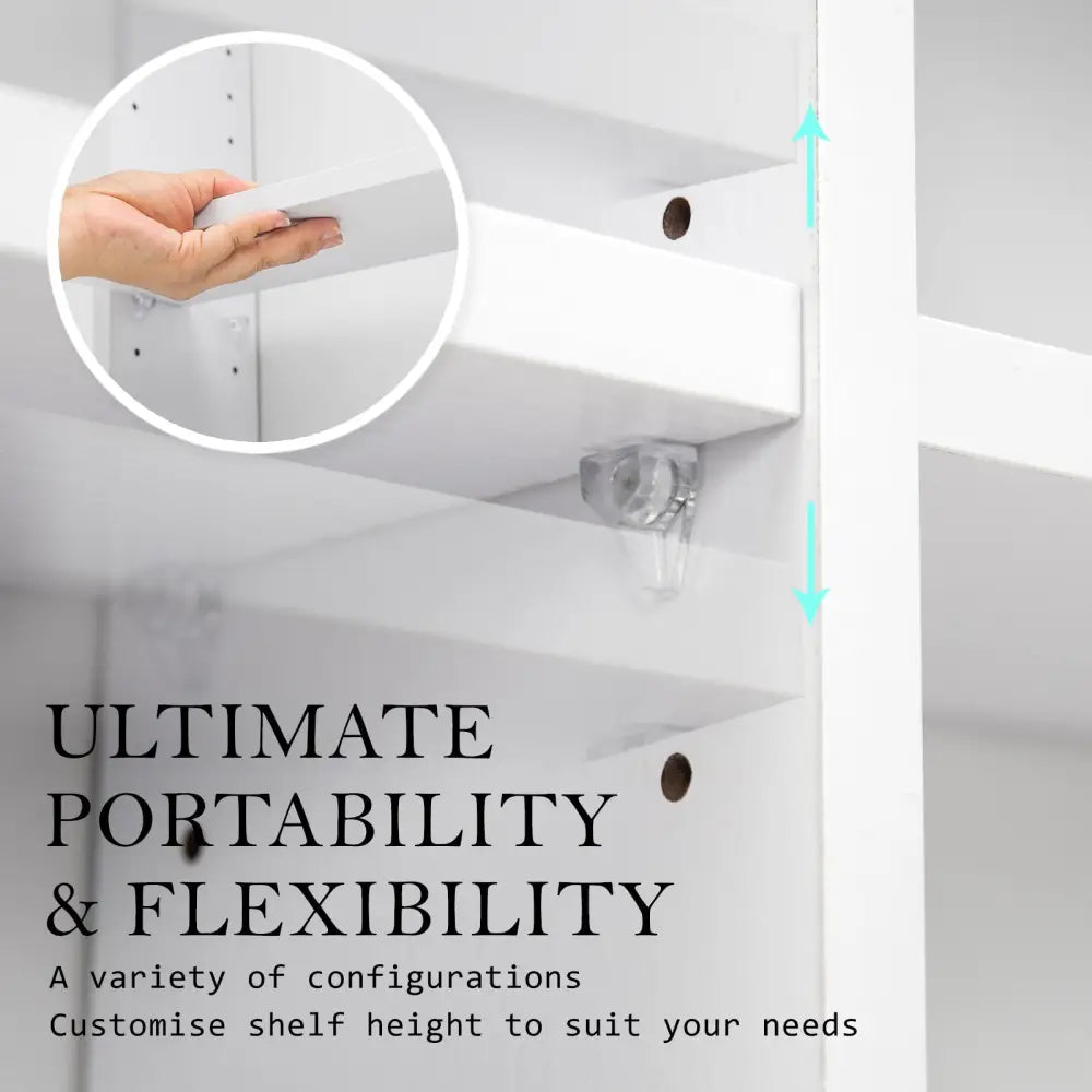 Adjustable Shelves CD DVD Bluray Media Book Storage Cupboard WHITE - Home & Garden > Storage