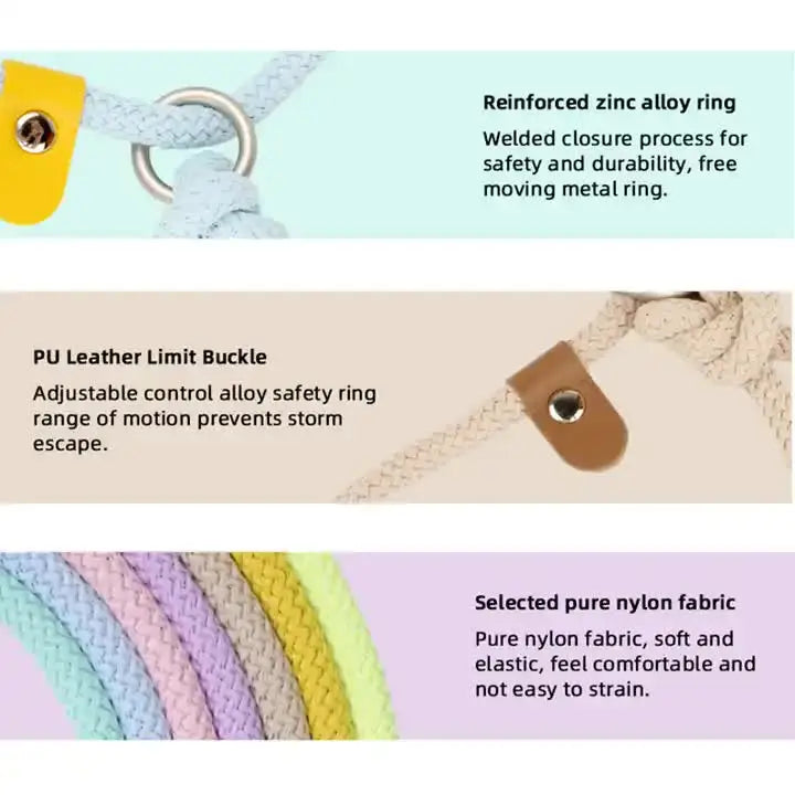 Adjustable Slip-On Dog Leashes - Lightweight and Comfortable Training Leads for Pets 3.35cm*8mm (Pink 2 pieces) - Pet