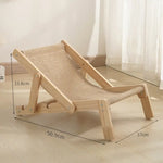 Adjustable Wooden Cat Lounge Chair - Comfortable Woven Hammock for Cats - Pet Care > Cat Supplies > Cat Furniture
