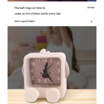 Adorable Cartoon Animal Alarm Clock - Silent Quartz Movement Loud Alarm Battery Operated(White Brown) - Gift & Novelty