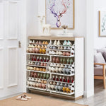 Aiden Coastal White Oak Large Shoe Cabinet - Furniture > Living Room > Shoe Storage