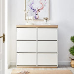 Aiden Coastal White Oak Large Shoe Cabinet - Furniture > Living Room > Shoe Storage