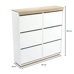 Aiden Coastal White Oak Large Shoe Cabinet - Furniture > Living Room > Shoe Storage